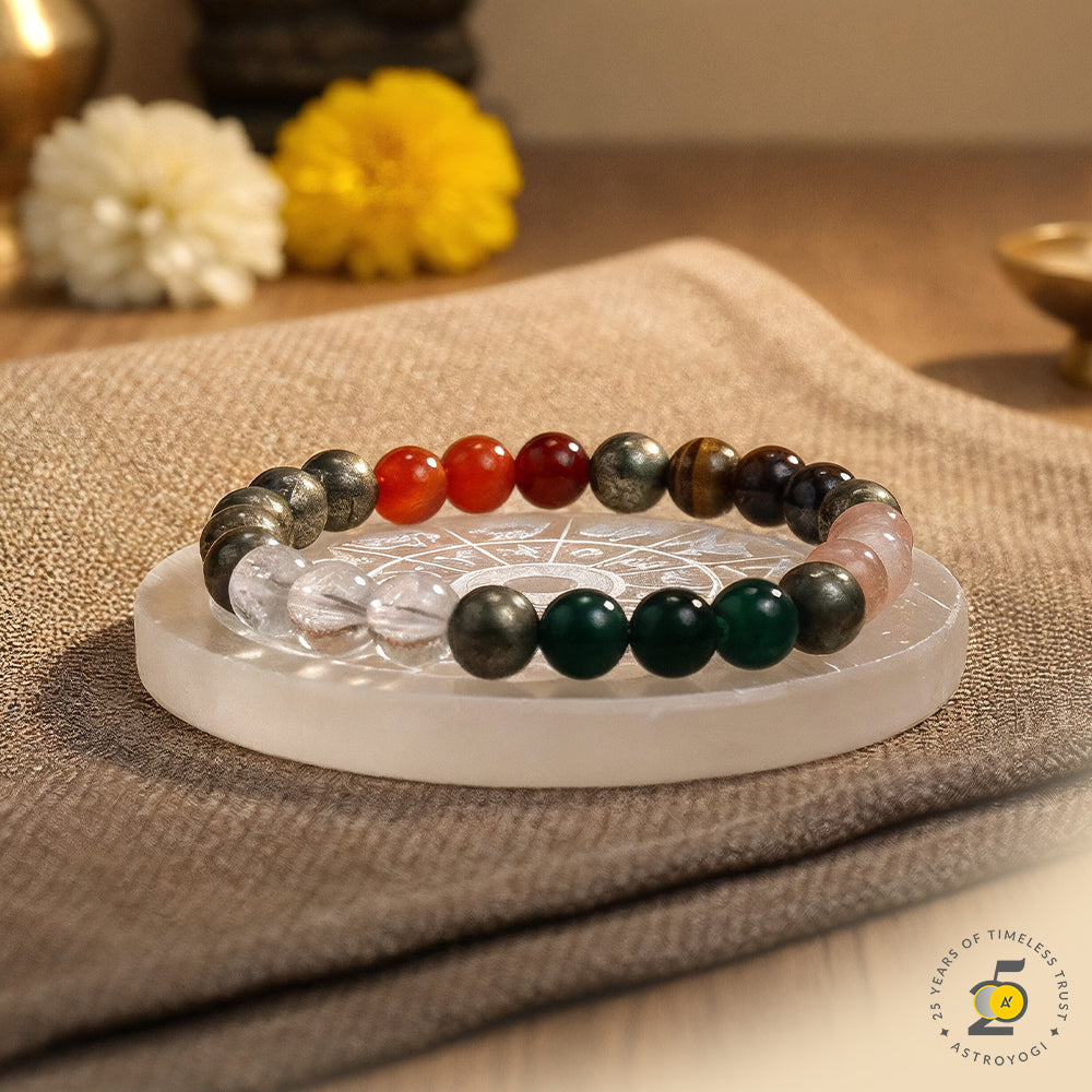 Dhan Vriddhi Bracelet & Selenite Plate Combo