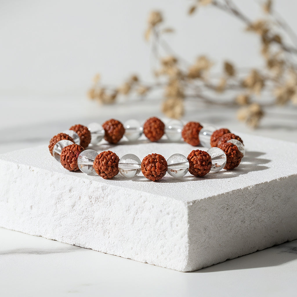 Siddh Sphatik Rudraksha Bracelet